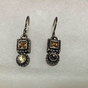 Elegant Gold and Silver Drop Earrings